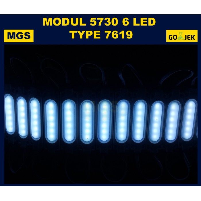 100PCS MODUL 5630 6 LED DOFF 7619 12V PUTIH