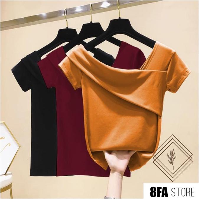Baju Blus Casual Lengan Pendek Atasan Wanita Fashion Korea Kekinian