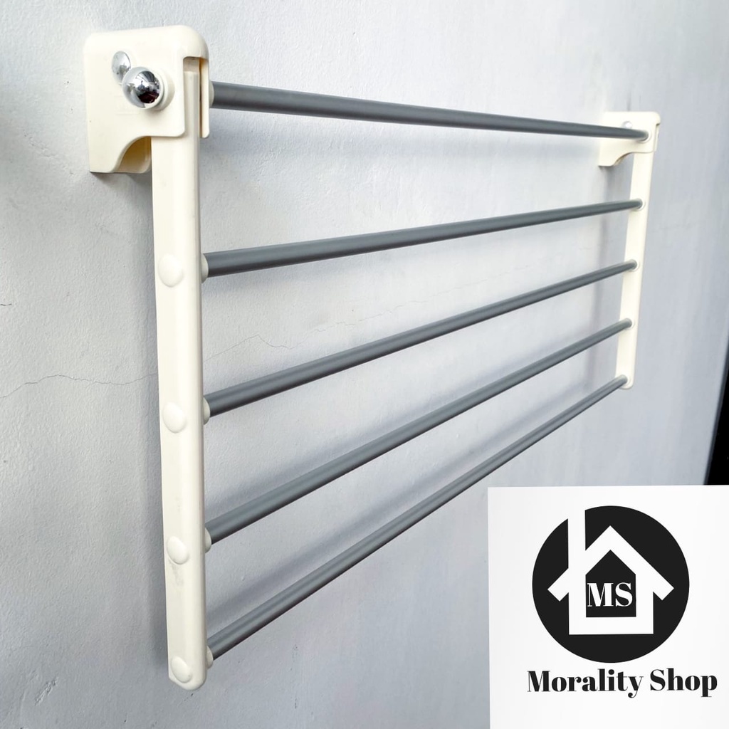 Rak Gantungan Handuk Lipat 5 susun Aluminium - Towel Rack Tempat Jemur Handuk 60 cm Rak Tempat Handuk