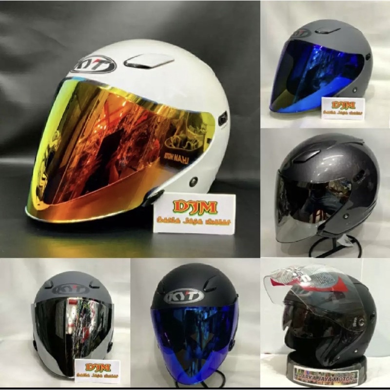 Jual Kyt Helm Dj Maxi Solid Helm Kyt Half Face Kyt Dj Maxi Motif Asphalt Paket Ganteng Doubel