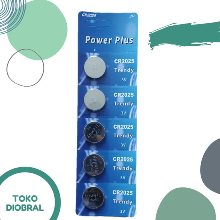 Baterai Kancing Jam CR 2025 3V Trendy 5 biji