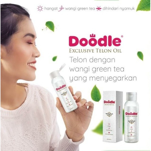 DOODLE MINYAK TELON DOODLE GREEN TEA untuk bayi dan anak 100ml 60ml travel size