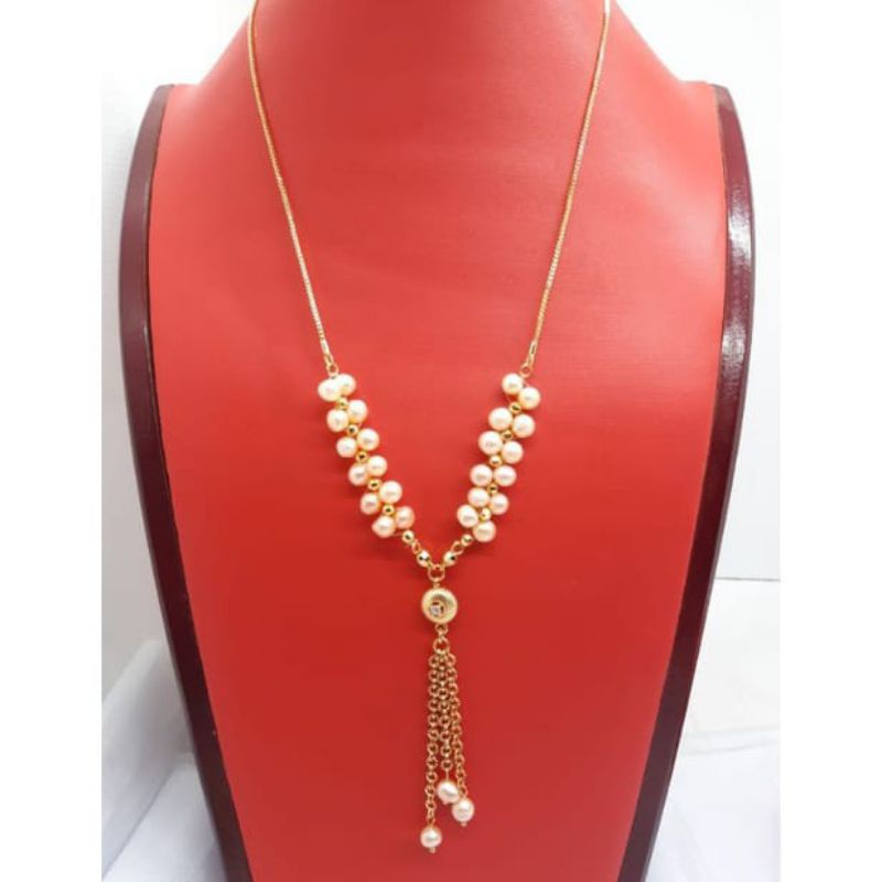 K10 BERSERTIFIKAT KALUNG MUTIARA LOMBOK KALUNG PANJANG 64 CM PERHIASAN MUTIARA LOMBOK BERSERTIFIKAT 