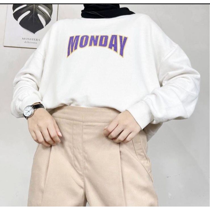 MONDAY SWEATER OVERSIZE CREWNECK OBLONG WANITA