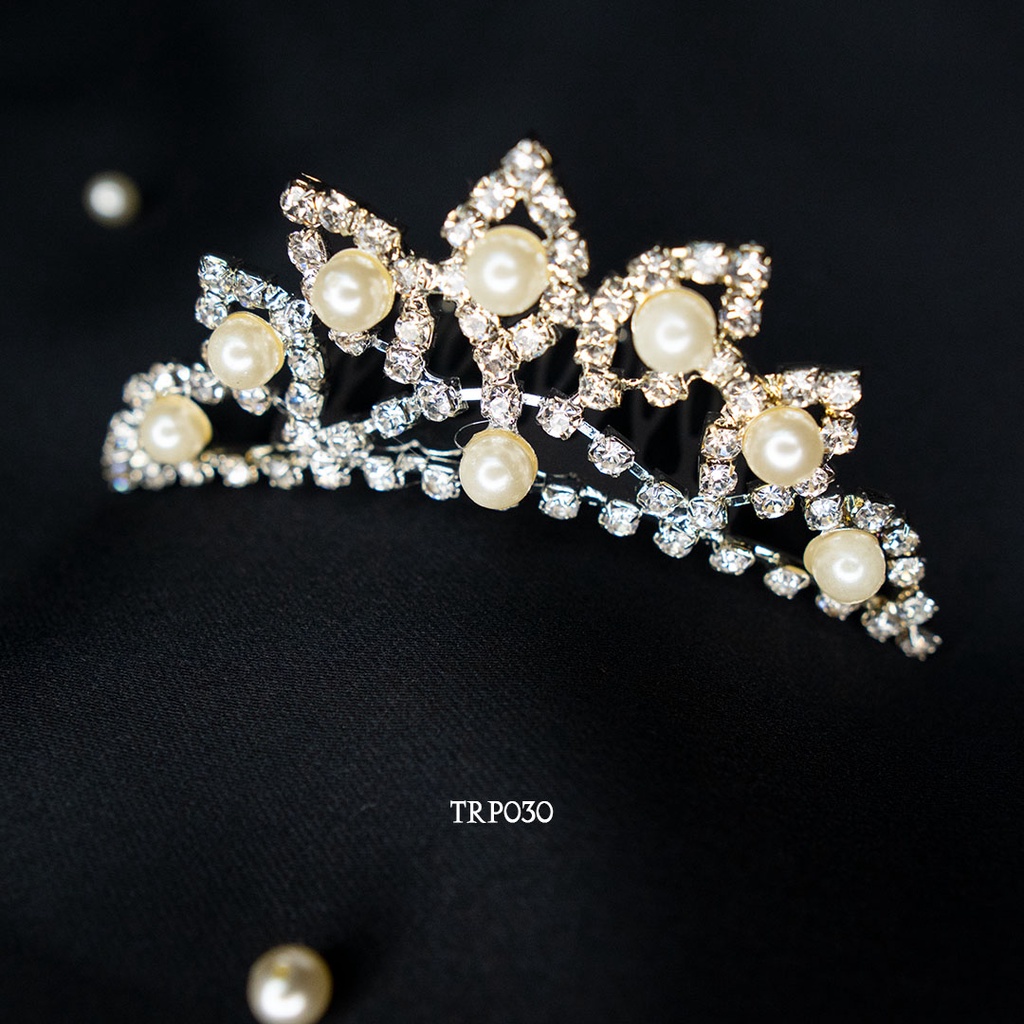 [SHOP NOW] TIARA PESTA AKSESORIS PENGANTIN WEDDING PERNIKAHAN PREMIUM CROWN TRP030