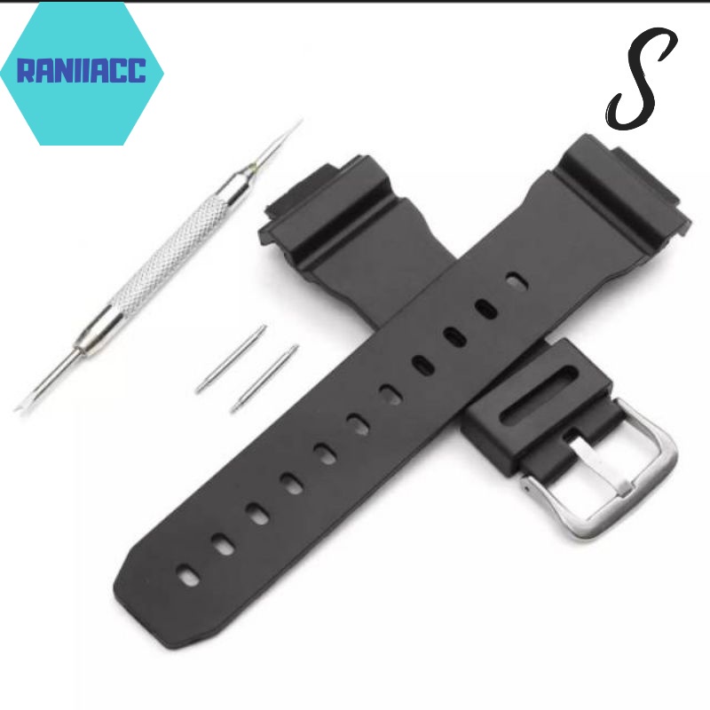 Strap Tali Jam Casio G-shock DW6600 DW-6600 DW-6900B DW 6600 B Free Pen dan Alat Remover hiam