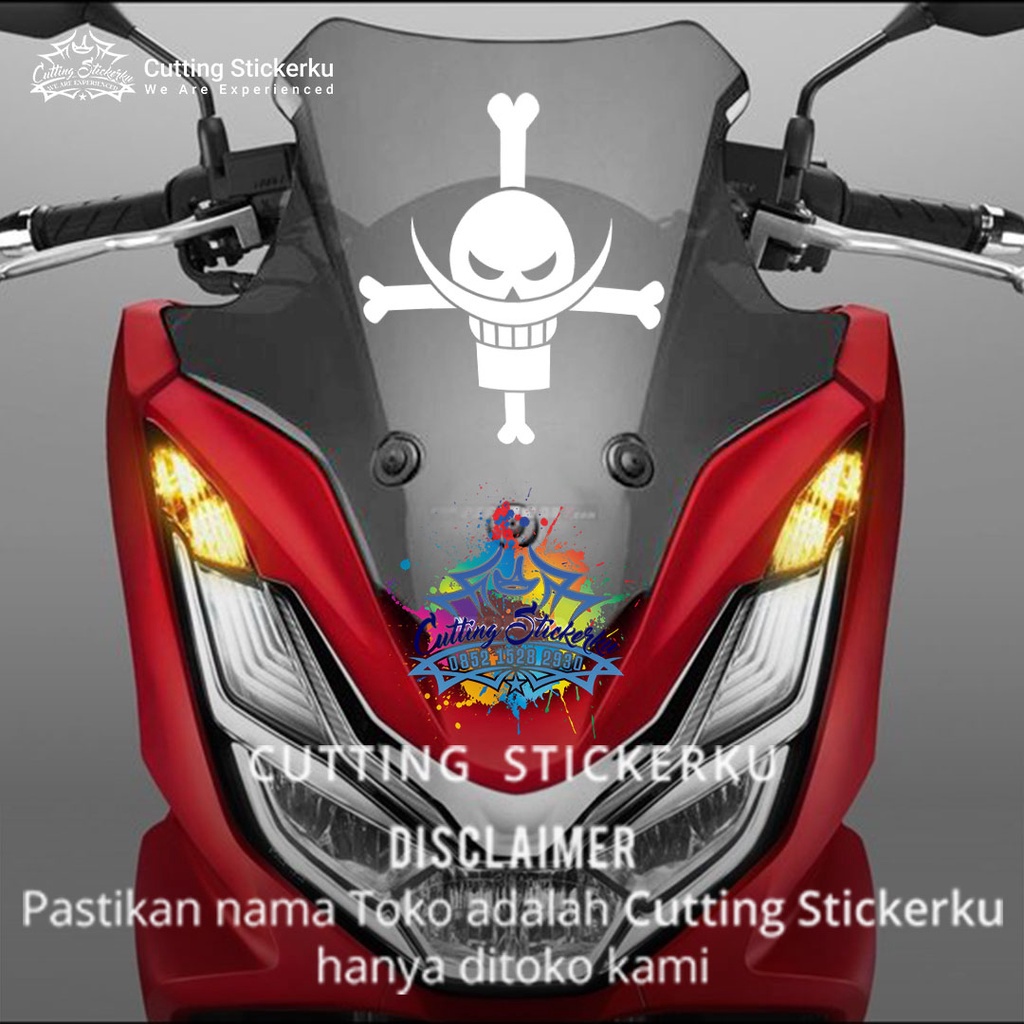 Cutting Stiker Shirohige Variasi Motor Mobil Sticker One Piece Squad Flag Timbul Keren Nyala Dasbor Spakbor Visor Body Kaca Helm Laptop Hologram Reflective Tahan Air Setiker Bodi Samping  Jepang Matic Scoopy Vario Beat NMAX PCX Vespa Pickup Windshield