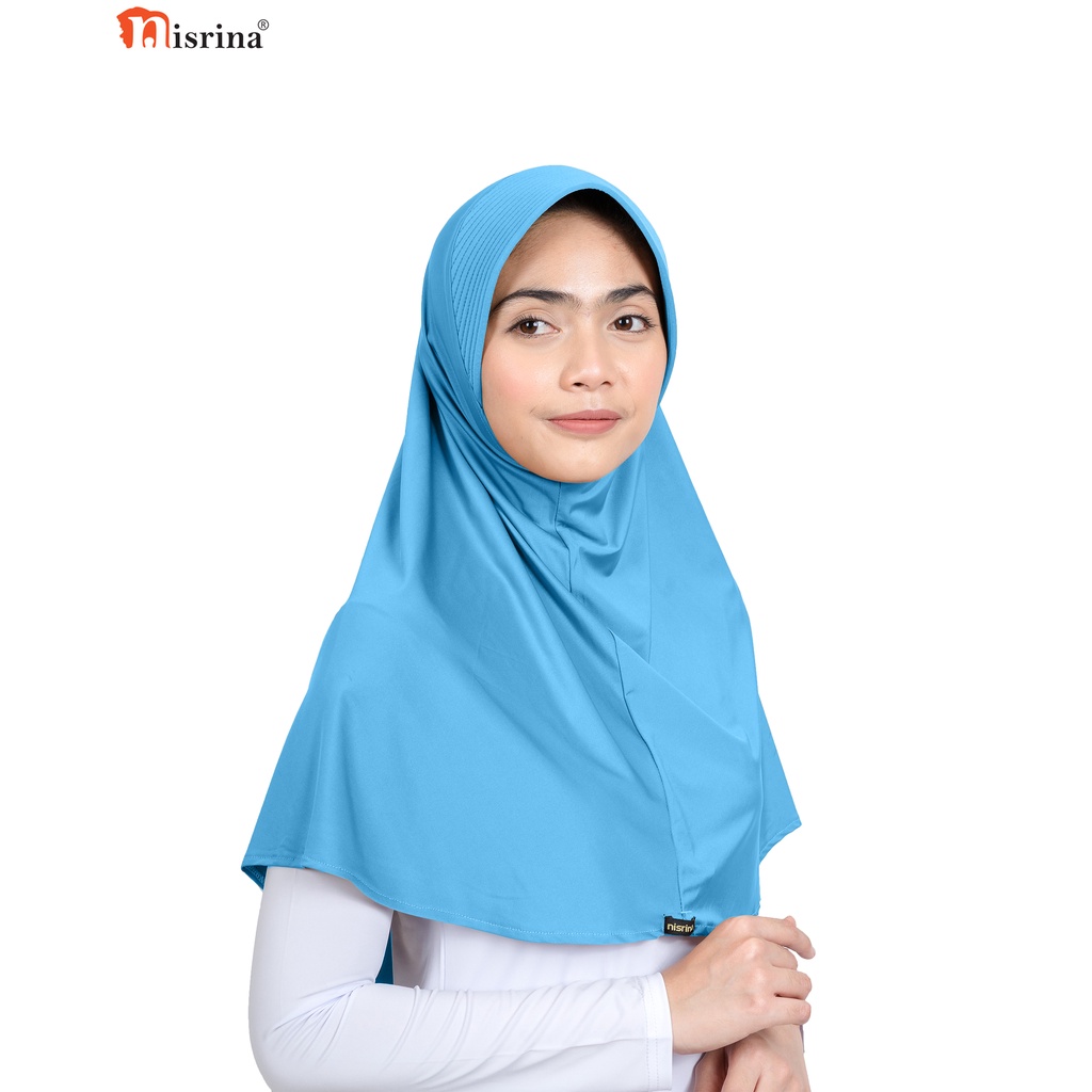 Nisrina Fashion Muslim Jilbab Instan Polos Citra Narurita-Biru Muda