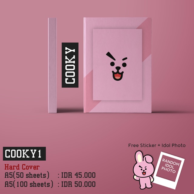 

BTS BT21 Book Cooky Free Sticker + Idol Photo