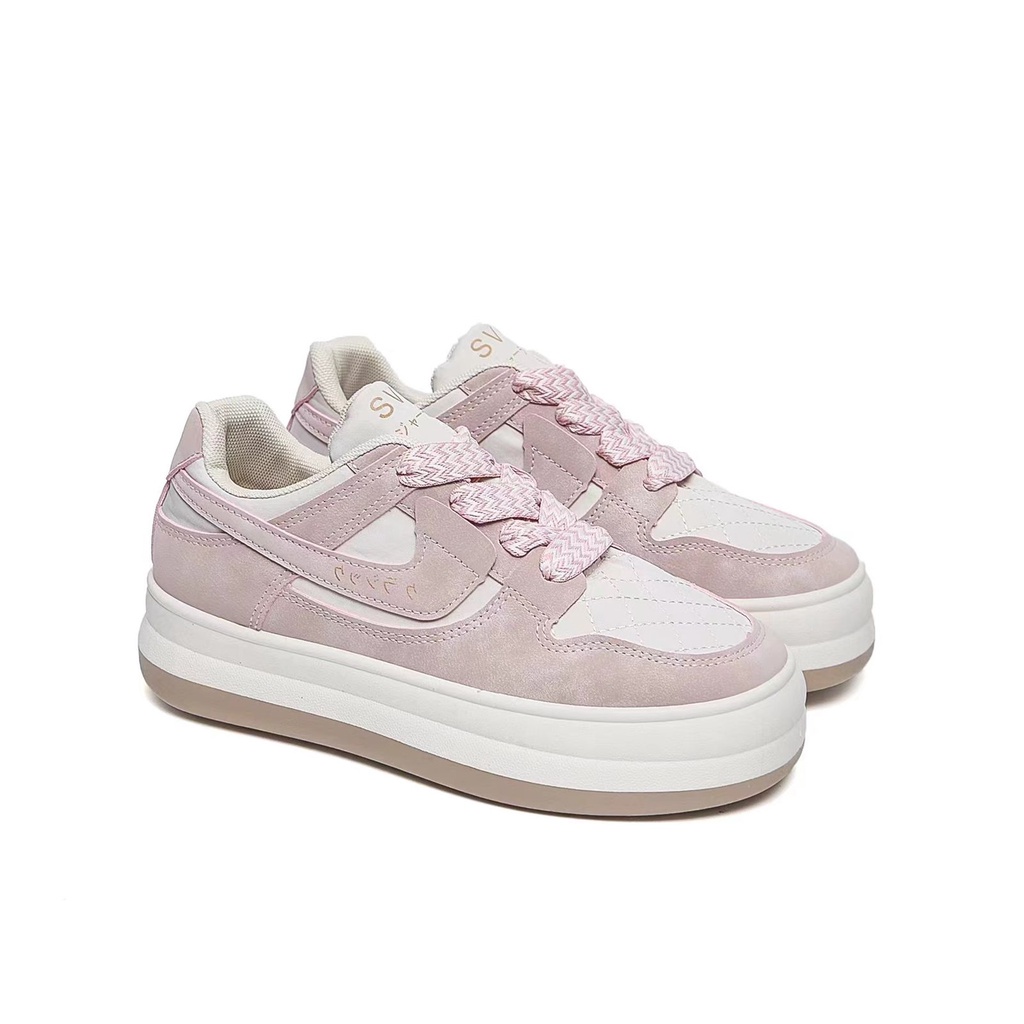 [GROSIR][COD] SEVEN_DAY SEPATU WANITA TALI TEBAL KAYA JEPANG SNEAKERS WANITA PINK H-717