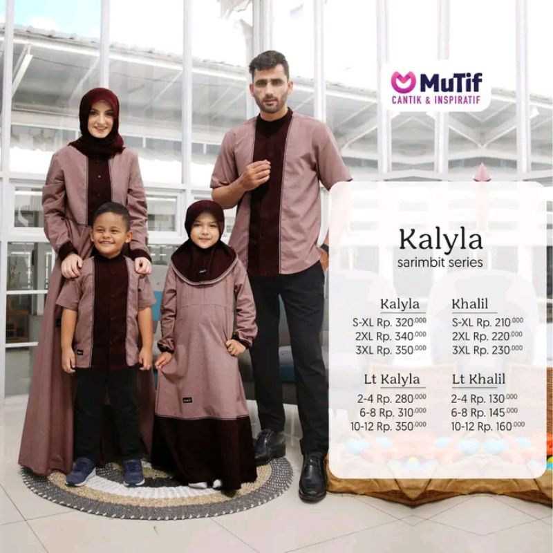 (COD) MUTIF KALYLA - Khalil Rose Dawn ll Terbaru sarimbit keluarga 2022 bahan katun polos - anti ger