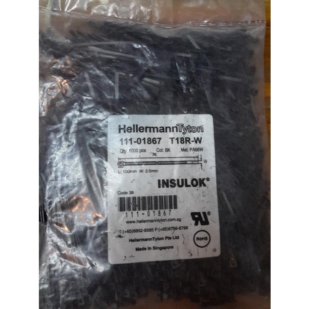 

Kabel Ties Insulok T18R 1000Pcs Black 076