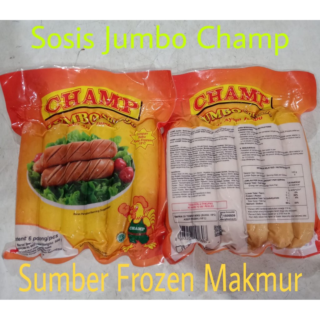 

bratwust ayam champ sumber frozen makmur