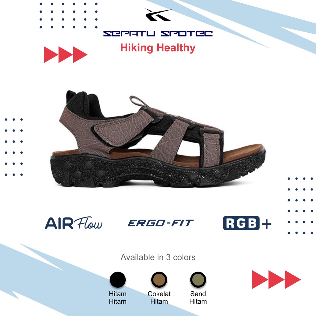 SPOTEC Sandal Hiking HEALTHY Coklat - Hitam