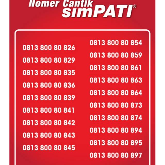 No Cantik simpati 0813 800 80 8x