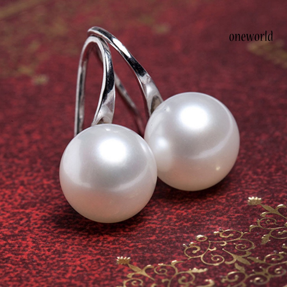 OW# Fashion Women Faux Pearl Mini Ear Hooks Earrings Party Statement Jewelry Gift