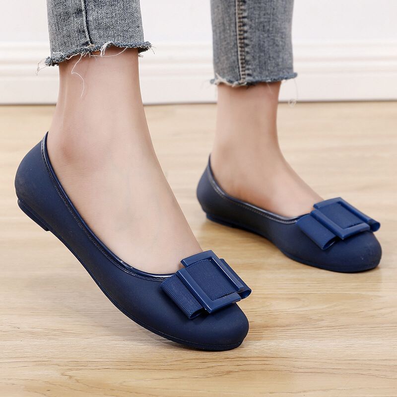 Sepatu Biru Wanita Sepatu Flat  Sepatu Jumbo Flatshoes Jelly