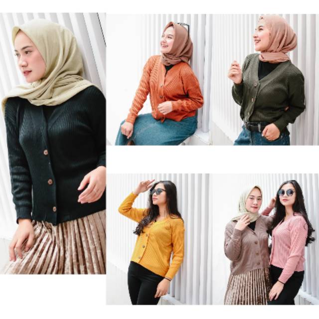 Strada cardigan rajut salur