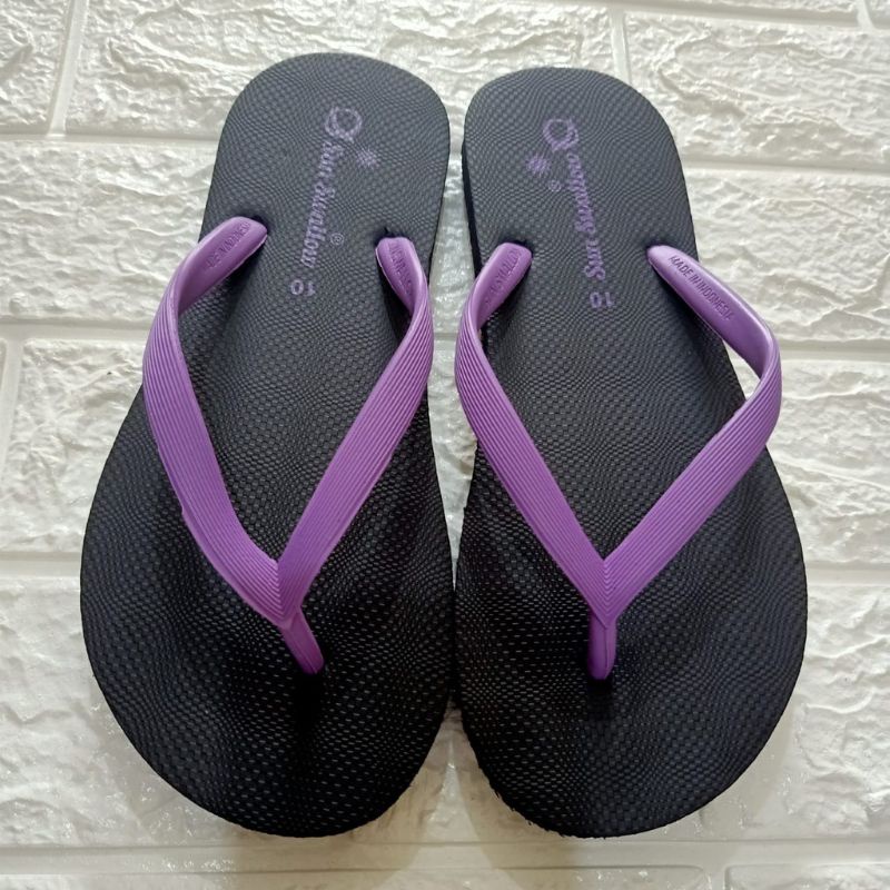 SunSwallow Lumina Premium Sandal Japit Cewek Hitam Sun Swallow Sendal Jepit Swalow Pantai Santai