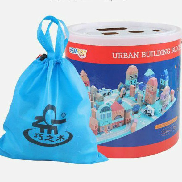 Mainan Edukasi-Mainan Anak URBAN BUILDING BLOCKS 133 PIECES (3+)