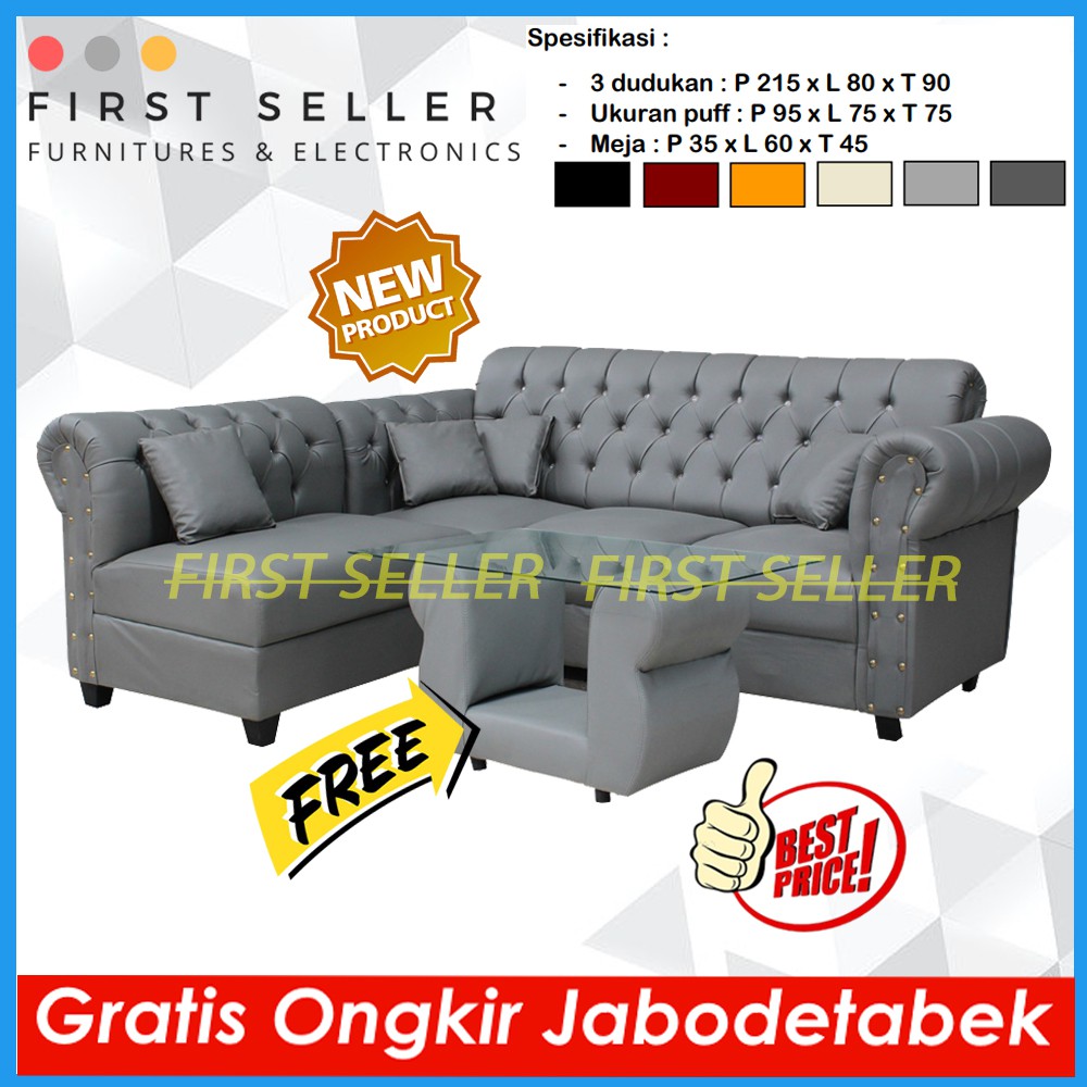 [FREE ONGKIR + MEJA] SOFA TAMU L MINIMALIS BOUGENVILLE ORIGINAL ( ORI )100% (TERMURAH!)