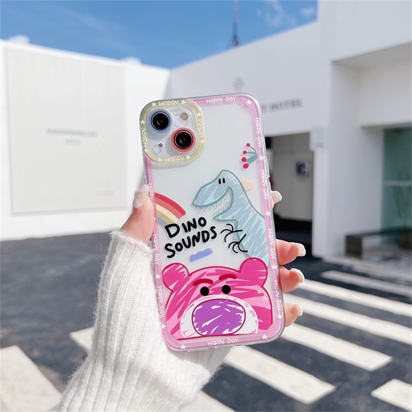 (Ready Stock) Casing Softcase Tpu Iphone 11 Pro Max 13 12 Pro Max X Xr Xs Se 2020 Max 8 7 6 6s Plus + Motif Beruang Shockproof Lovely Bear Series Transparent TPU Soft Silicone Anti-dirty Shockproof Phone Cover