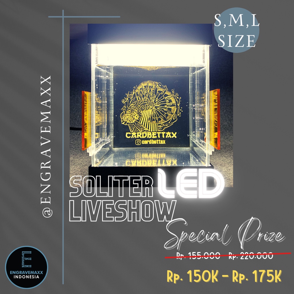 Soliter Cupang LED | Toples Cupang Selfie M 2 Ikan