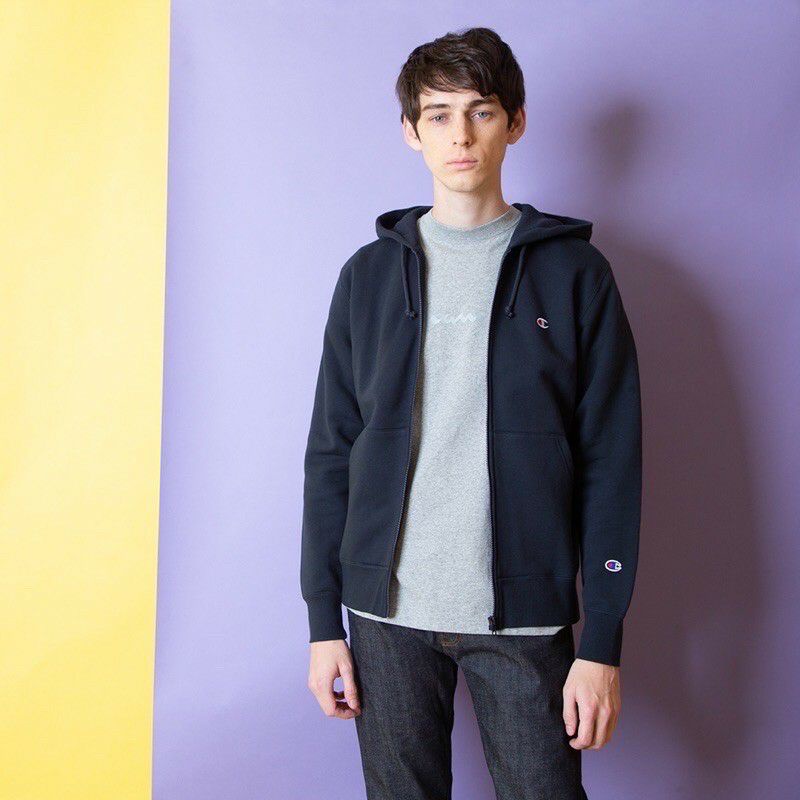 Basic Logo Zipper Sweat Hoodie Champion Original
