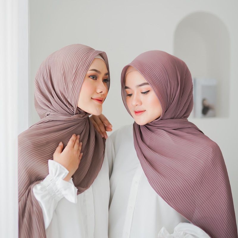 jilbab pashmina plisket