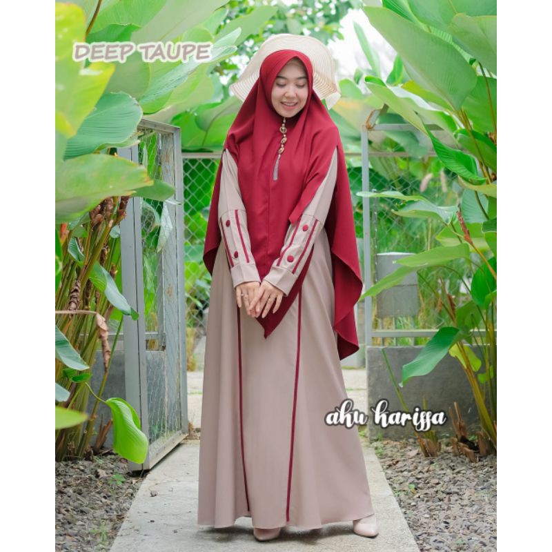 SET GAMIS SYARI ORI AKU KARISSA ITY CREPE POLOS SIMPLE