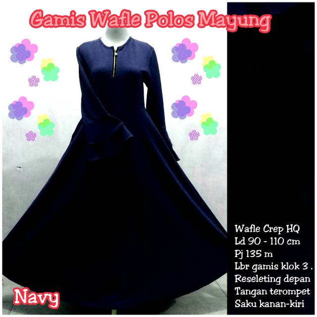 Gamis Wafle Polos model payung