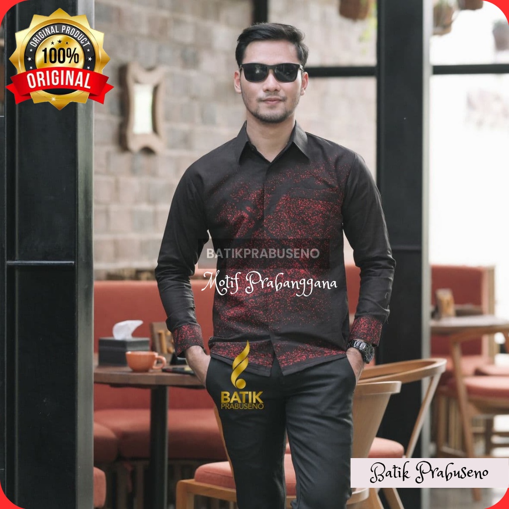 Prabanggana Kemeja Batik Pria Lengan Panjang Slimfit Original Asli Prabuseno Furing Jumbo Modern Pre