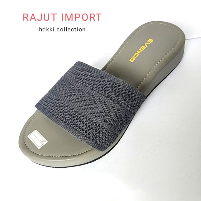 RJT-01 Sandal Rajut wedges Import Sol Spon Bungkus Terbaru