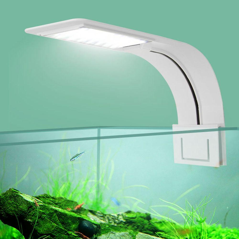 [Elegan] Lampu Tangki Ikan EU/US Plug LED Lighting Super Slim Tahan Air Lampu Clip-on Lampu Aquarium