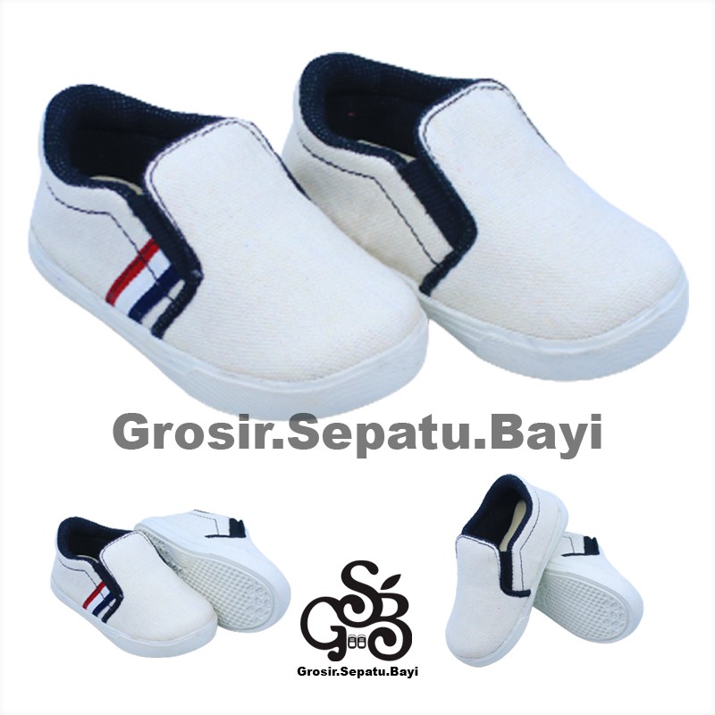 sepatu anak slip on laki laki perempuan motif serat bambu murah