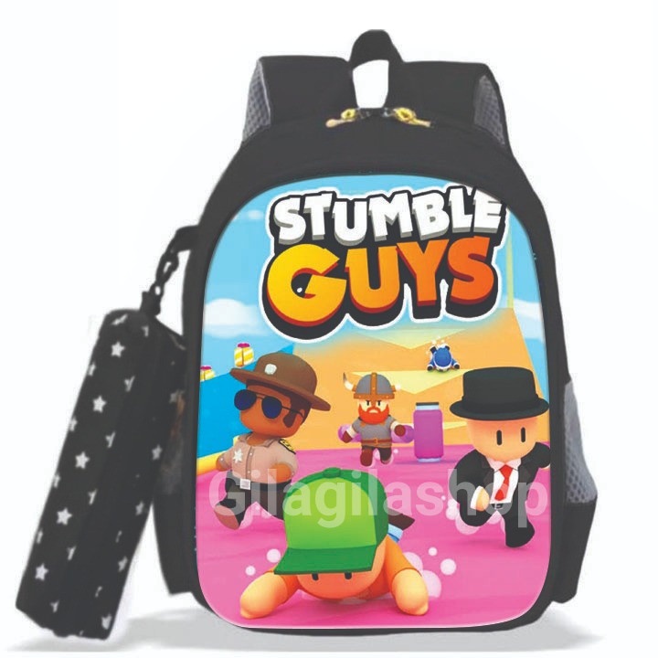 GGS TAS Ransel Sekolah STUMBLE GUYS' Anak Laki-Laki BackPack Tas SD Punggung Laptop Sekolah IMPORT