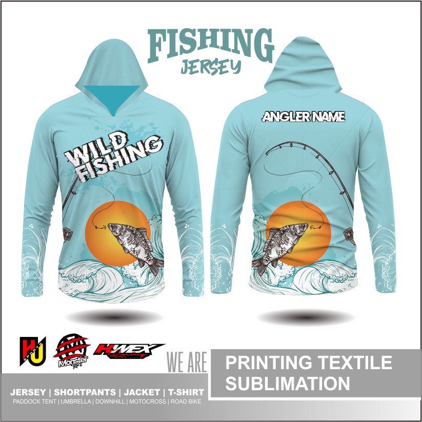 baju kaos mancing Jersey pancing fishing custom printing galatama mancing mania kupluk wild fishing