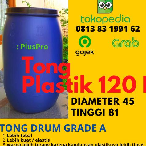 TONG / DRUM AIR / DRUM SAMPAH / GENTONG PLASTIK 120 LITER L - BIRU