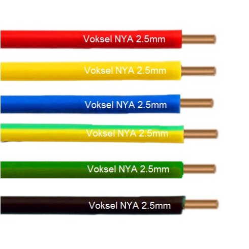 Voksel Kabel Listrik Tembaga NYA 2.5; 1x2.5 mm 1M