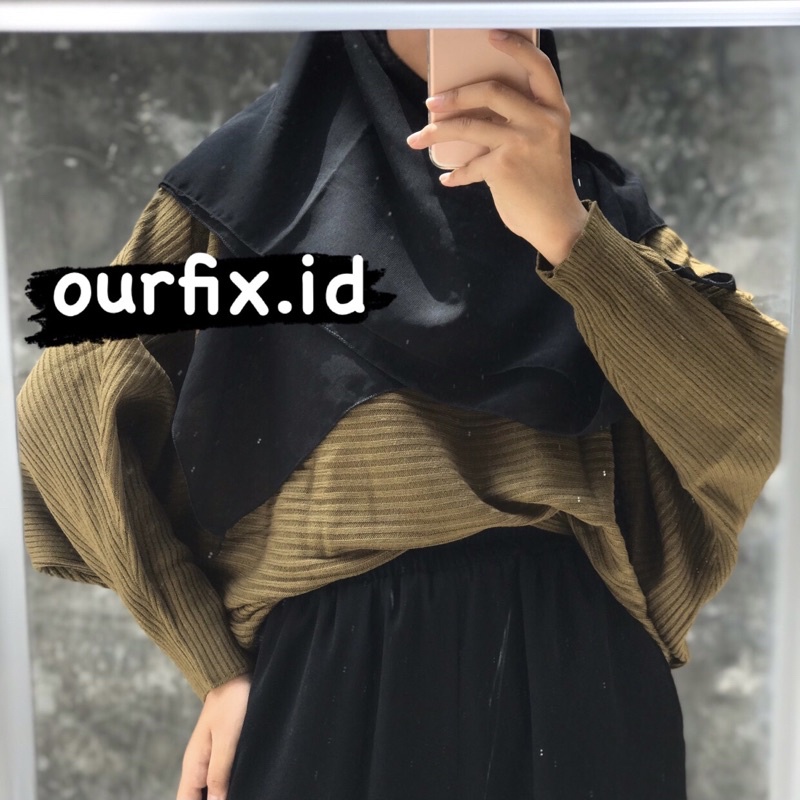 SWEATER BATWING FREYA || BAJU BATWING || BLOUSE BATWING || SWEATER RAJUT BY OURFIX.ID-BRONZE