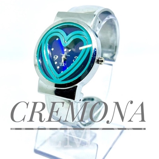 CREMONA Jam Tangan Analog Model Gelang Import Murah Wanita Cewek Motif Love