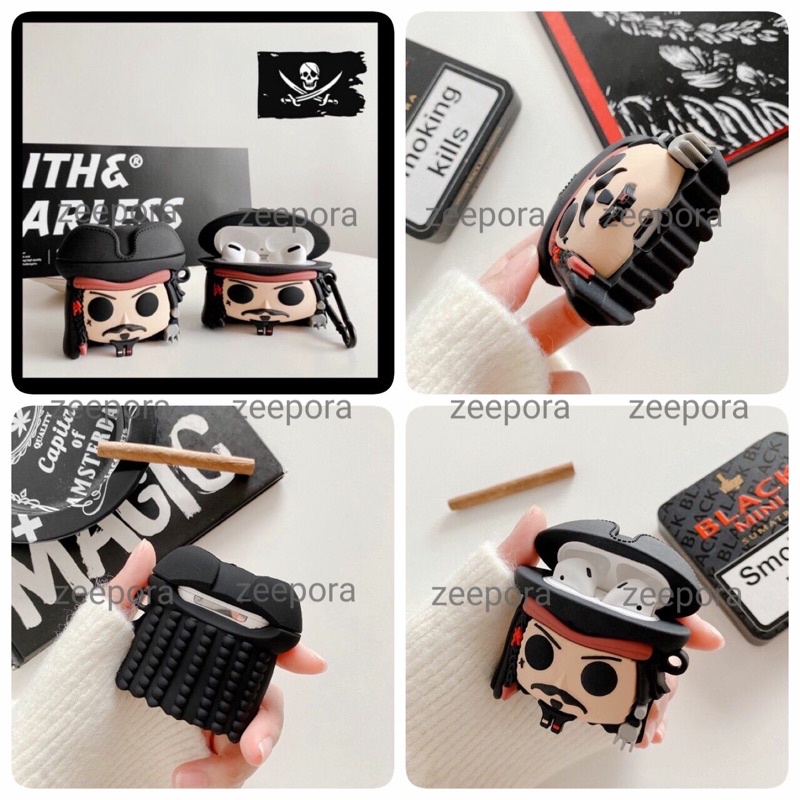 Case airpods pro starbucks harry potter bajak laut jack sparrow maleficent