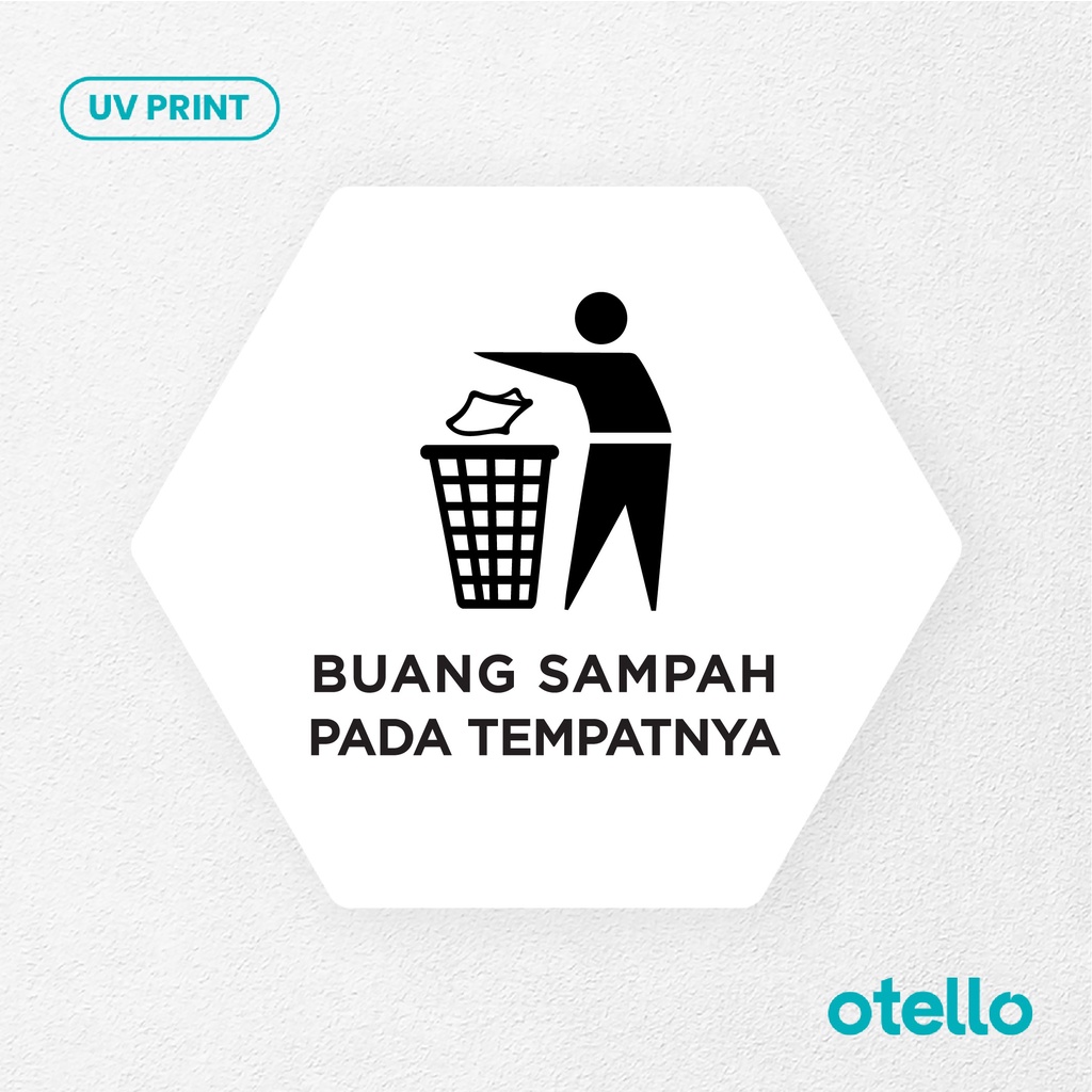 Buang Sampah Pada Tempatnya Sign Board Akrilik Tempel Signage Dinding Papan  Acrylic Restoran Dinding Petunjuk Toko Cafe