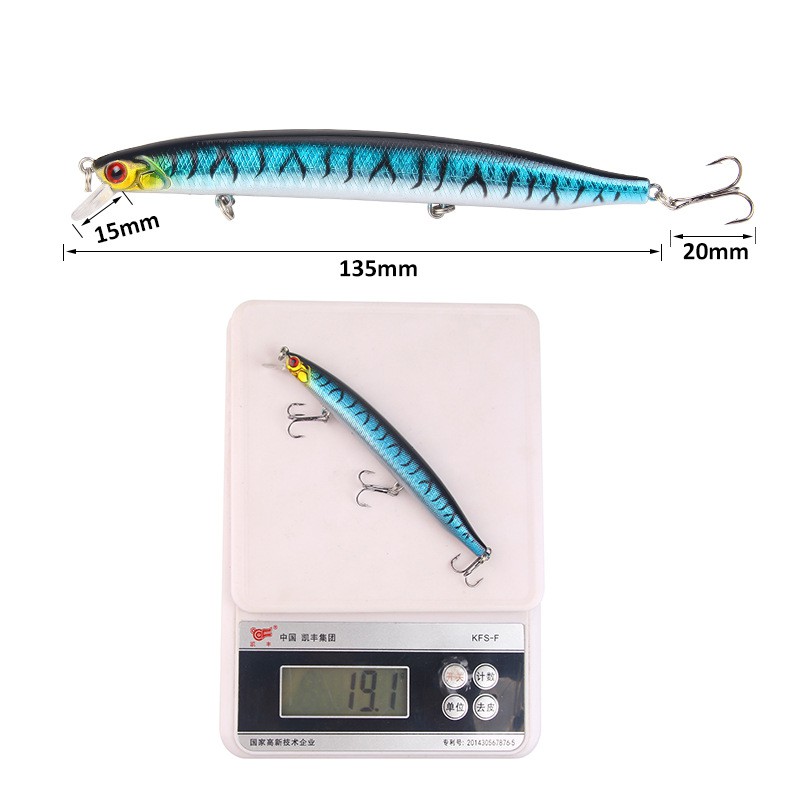 1PCS 19g/13.5cm Alat Pancing Umpan Pancing Buatan Umpan Pancing Alat Pancing Murah relix nusantara Umpan Mancing Heavy Sinking Minnow Umpan Ikan Umpan Mancing CrankSet Plastic Bait Kail Pancing CrankBait