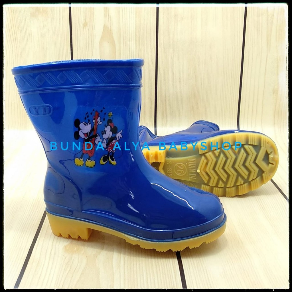 Sepatu Anak Laki BootsHujan Usia 2 3 Tahun Motif Kartun Lucu - Sepatu Anak Boot Hujan  Anti Air BIRU TUA Boots Hujan Anak