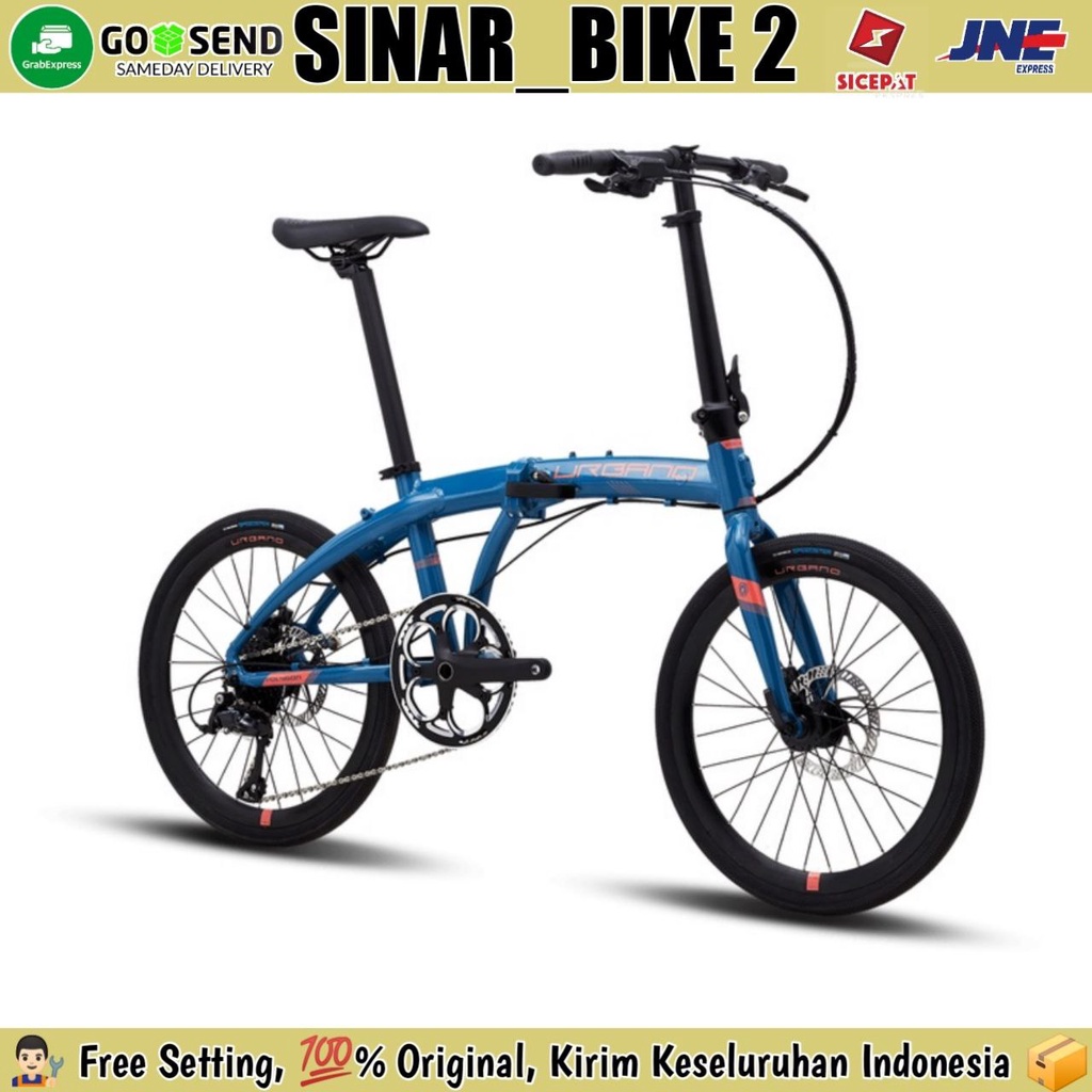 Sepeda Lipat 20 inch POLYGON URBANO Alloy 9 Speed Rem Cakram