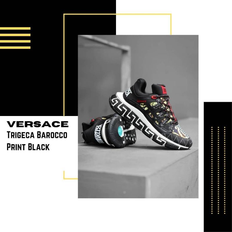 Sepatu Sneaker (Versace) Trigreca Barocco Print Black