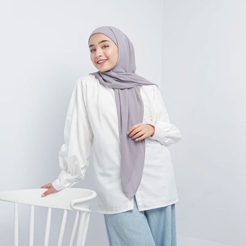 SEGIEMPAT MELAYU GHANIA PREMIUM BAHAN CERUTY BABYDOLL / JILBAB SEGI EMPAT INSTAN MURAH