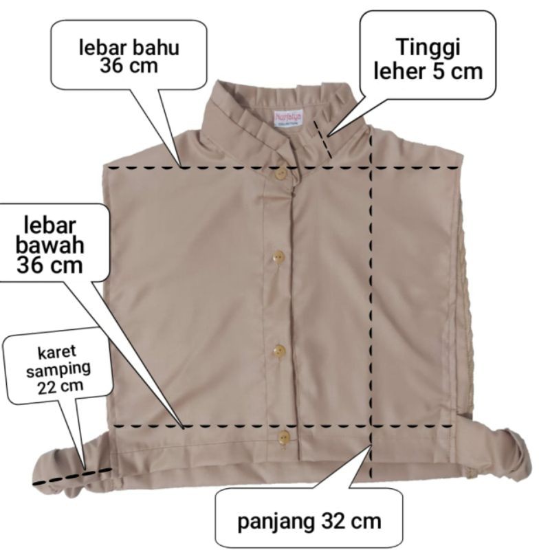 Fake Collar Manset Leher Bahan Katun Teratai