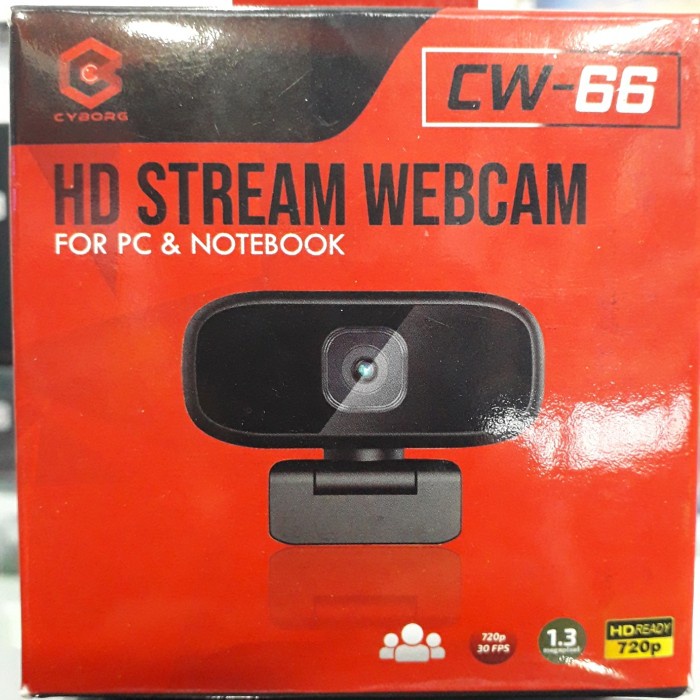 WEBCAM CYBORG CW-66 1.3 MP 720P FOR USE WINDOWS 7,8,10 (32/64 BIT) MACOS 10.10/CHROME OS BERGARANSI